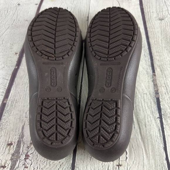 Crocs Womens 5 Brown Tan Bow Tie Flats‎ - Picture 7 of 8